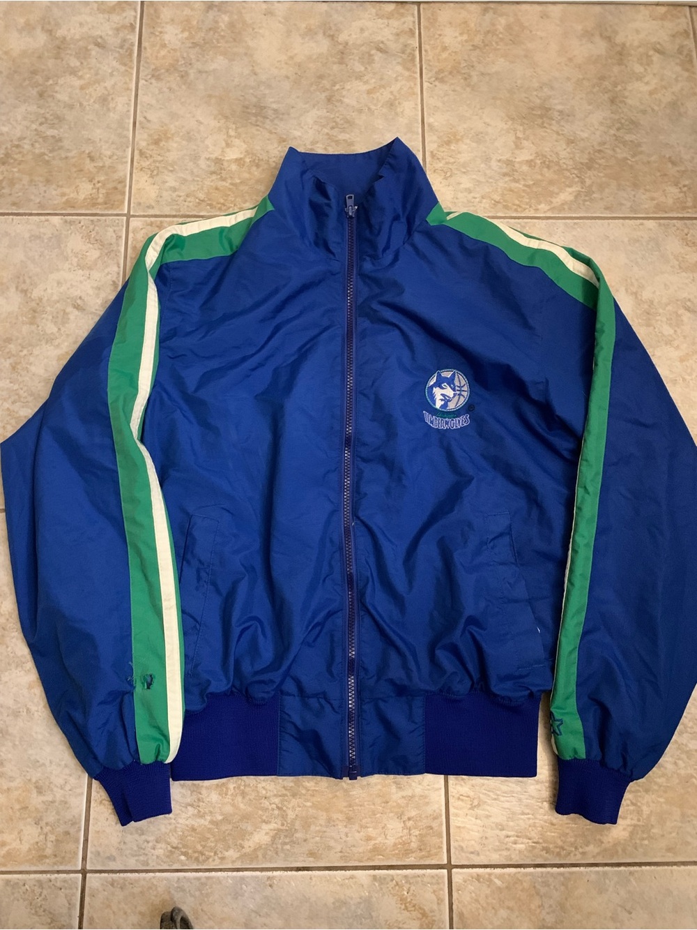 Vintage Starter Minnesota Timberwolves Varsity Light Jacket Sz S Wolves See Pics